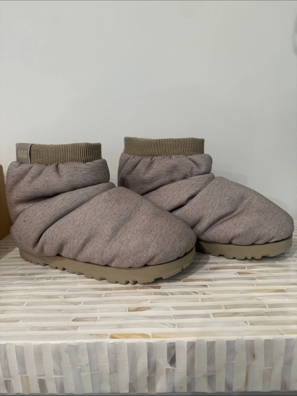 UGG SpaceSlider Jersey Bootie- Taupe Heather